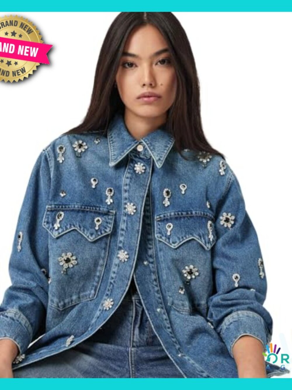 Classic Fit Denim Button Down Shirt Long Sleeve Elegant Chic Minimal - Picture 4 of 7